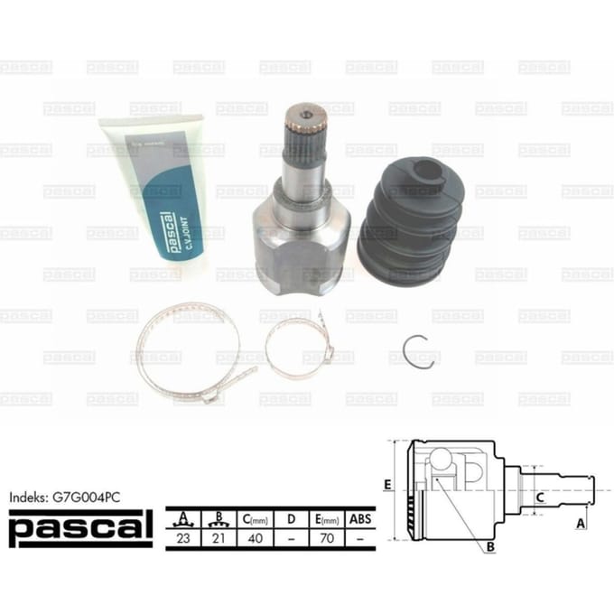 Homokineet reparatie set, aandrijfas PASCAL G7G004PC links