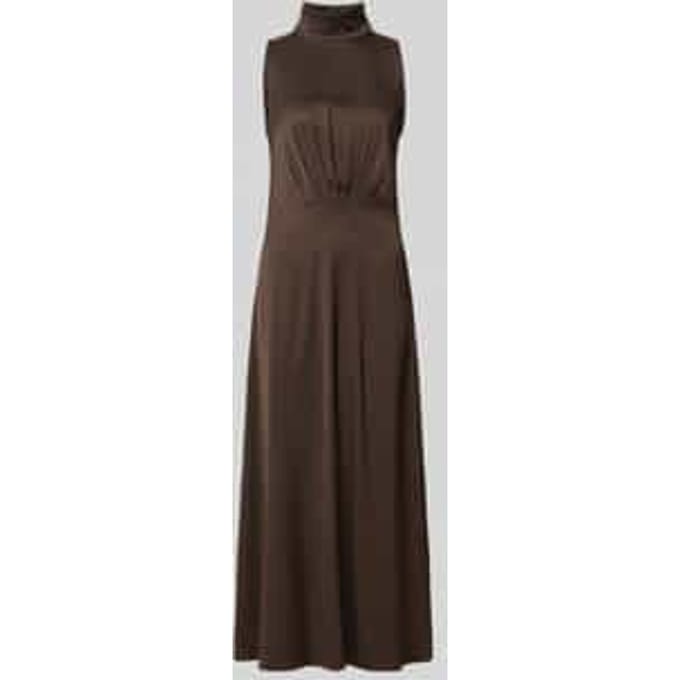 Maxi-jurk met opstaande kraag en draperieën model 'AMABEL'