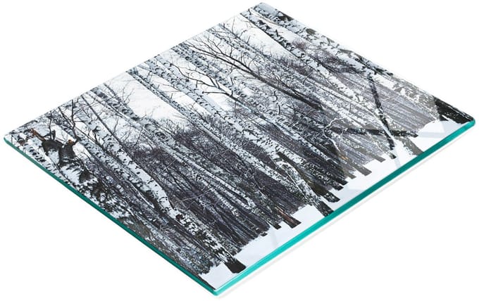 Decoratieve snij- en serveerplank voor glas, winterberkhout, 60x52 cm