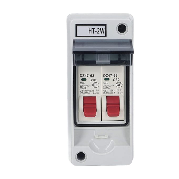 Verdeeldoos IP65 Waterdicht 2-Weg Vlamvertragend MCB Type C Verdeelkast voor Buitengebruik