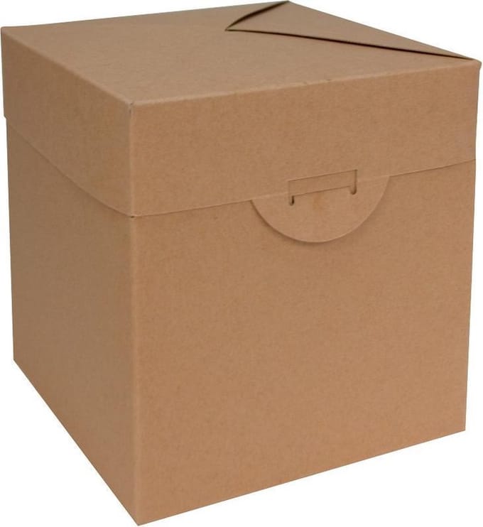 Luxe geschenkdoos, Qubus pop-up BRUIN, 15x15x16cm (25 stuks)