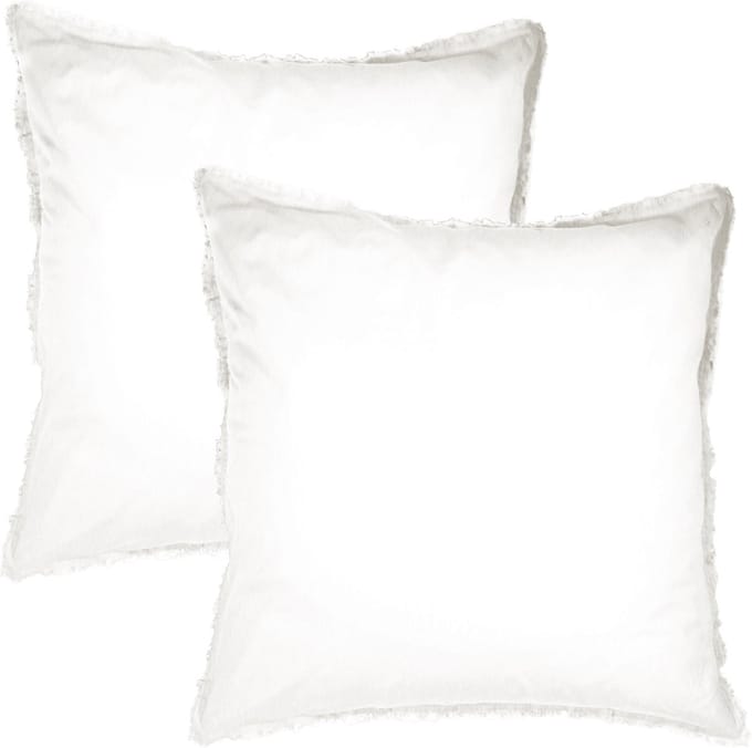 Matt & Rose Set Kussenslopen Wit - 65 x 65 cm - Gewassen Katoen