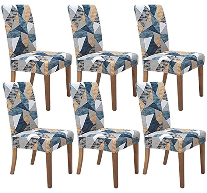 Stoelhoezen voor eetkamer - 6 stuks wasbare stretch slipcovers voor Parsons stoelen