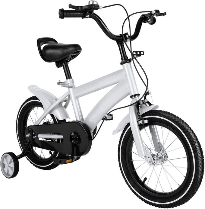 Kinderfiets - Loopfiets - Eerste Fietstocht - Verstelbaar Zadel - 14 inch - Wit