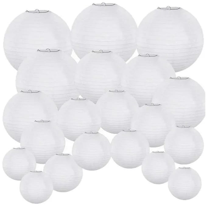 Lampion pakket EXTRA LARGE - wit - BRANDWEREND - 105 st.