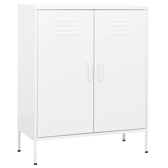 vidaXL - Opbergkast - 80x35x101,5 - cm - staal - wit