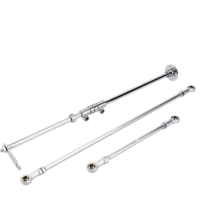 Kit de Modification d'Assemblage de Volant Avant pour Karting 630mm Crémaillère de Direction et Assemblage de Biellettes pour Karts 168ml DIY white