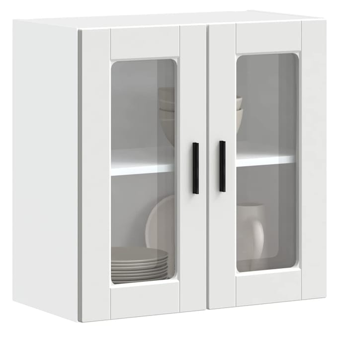 vidaXL - Keukenbovenkast - met - glazen - deur - Porto - wit