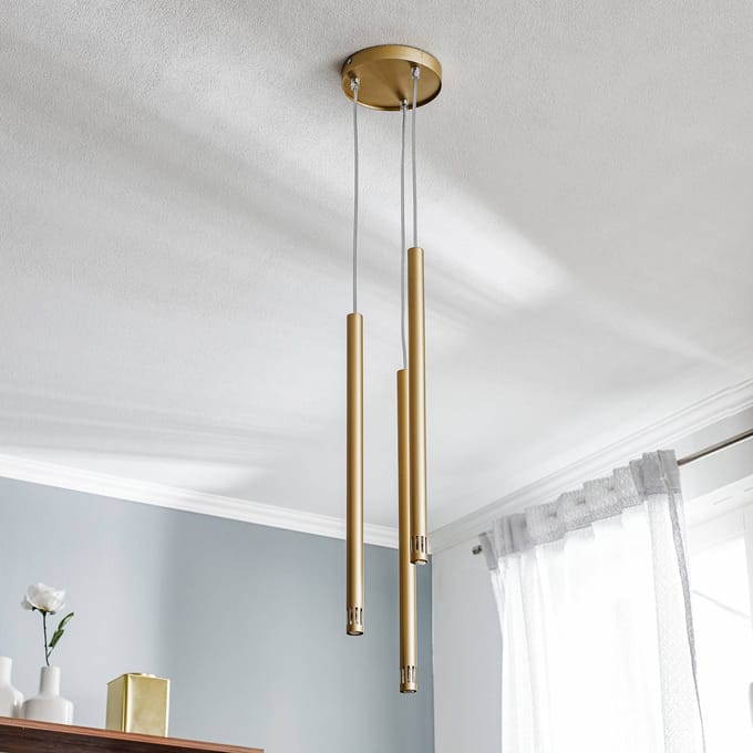 SIGMA Hanglamp Sopel Laser, 3-lamps, goud