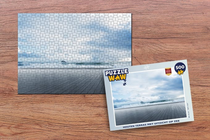 Puzzel Houten terras met uitzicht op zee - Legpuzzel - Puzzel 500 stukjes