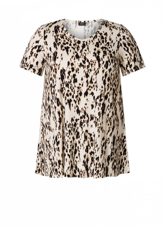 YEST CURVE Ankie Essential Tops - Raw White/Multi Colo - maat X-0(44)