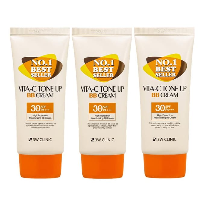 3W CLINIC Vita-C Tone Up BB Crème 50ml (3 opties) #BB Cream 50ml x 2pcs white