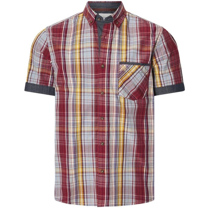 Babista herren Overhemd Met Korte Mouwen - 43/44 - rood - Plus Size