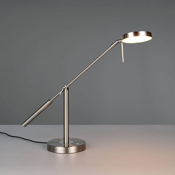 Trio Lighting LED tafellamp Monza, nikkelkleurig, hoogte 52 cm, metaal