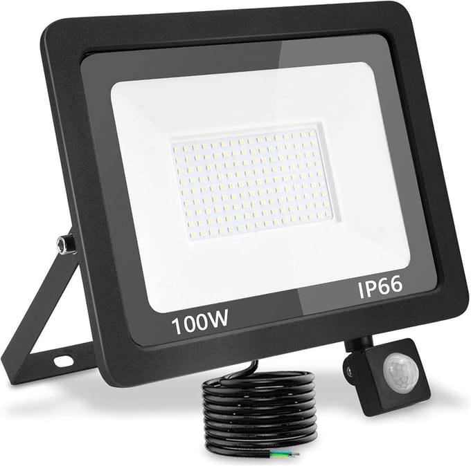 Waterdichte LED Buitenlamp met Bewegingsmelder 100W 10000lm Warm Wit