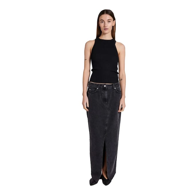 Lange denim damesrok Norr Hannali