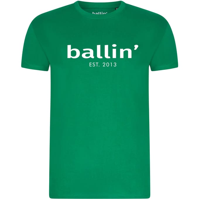 Heren Tee SS met Ballin Est. 2013 Regular Fit Shirt Print - Groen - Maat S