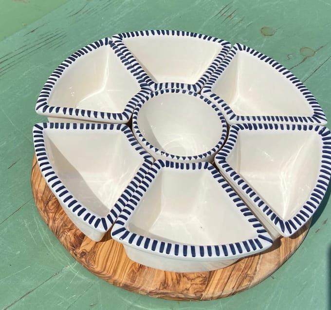Tapas schaal - met olijfhouten onderbord - Pomme Chatelaine.NL