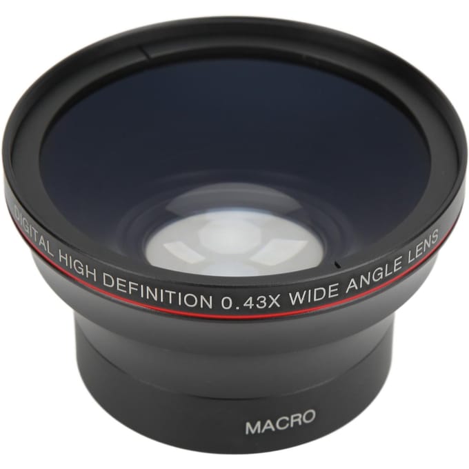 55mm 0.43X Groothoeklens Optisch Glas Coating Technologie Camera Accessoire Helder Beeld black