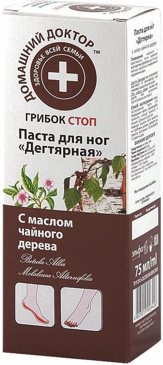 Natuurlijke teer voetpasta, met tea tree etherische olie, 75gr