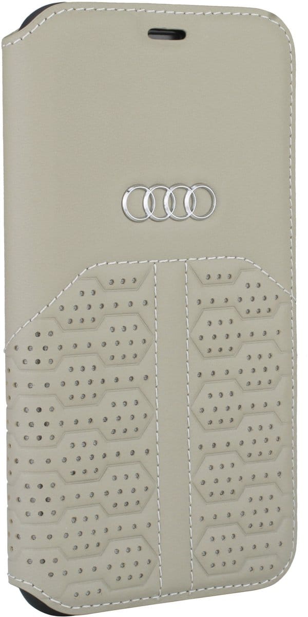Audi hoesje - Beige - iPhone 12 Pro Max - Book Case - A6 Serie - Genuine Leather