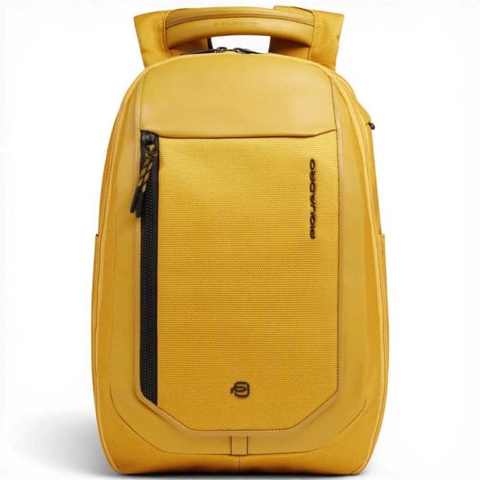 Piquadro Bagmotic Unisex Leather and Fabric Rugzak met Laptop 14' en iPad