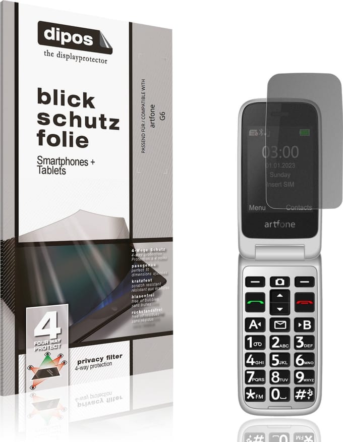 dipos – Matte Privacy Screenprotector geschikt voor artfone G6 | Anti-Spy Beschermfolie