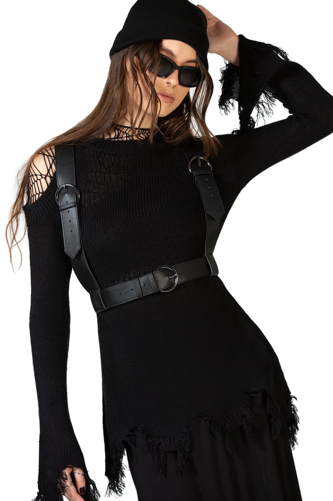 KIHILIST by KILLSTAR - Gothic Harness - Desolate Spirit Harness - voor Vrouwen - zwart