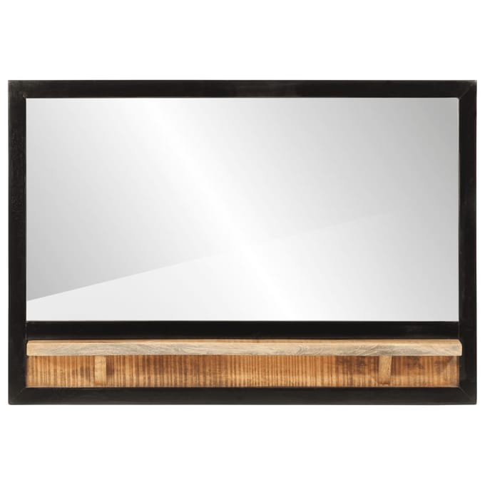 vidaXL - Spiegel - met - schap - 80x8x55 - cm - glas - en - massief - mangohout
