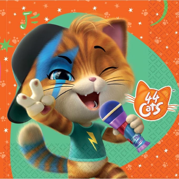 Amscan Servetten Cats 33 X 33 Cm Junior Oranje 16 Stuks