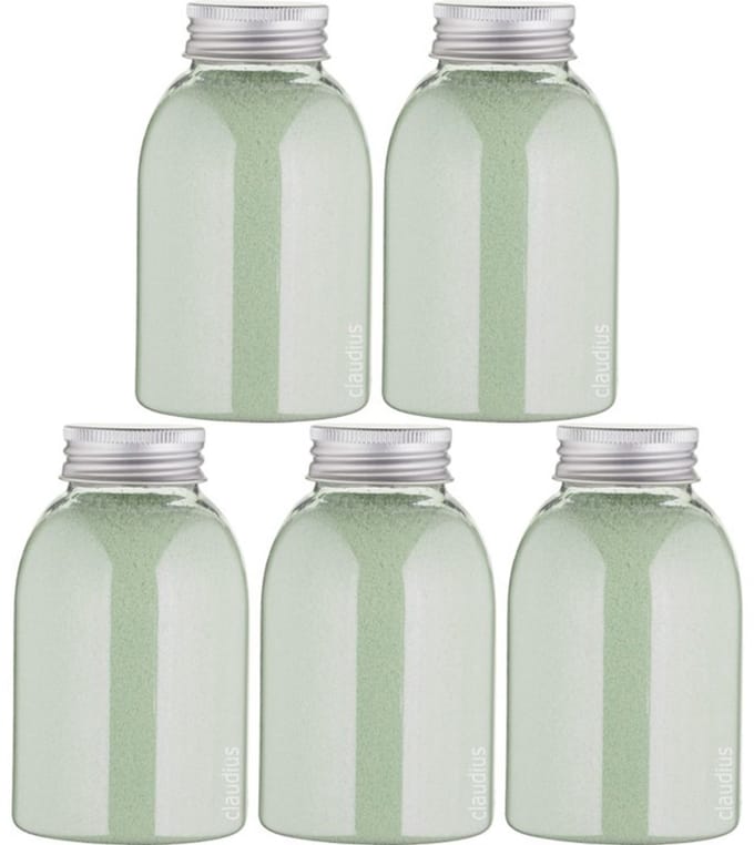 Scrubzout Dennen - 300 gram - fles met aluminium dop - Hydraterende Lichaamsscrub - set van 5 stuks