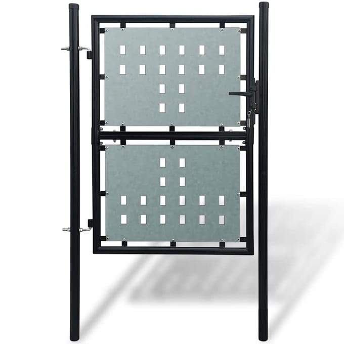 vidaXL - Zwarte - enkele - deur - schuttingpoort - 100x125 - cm