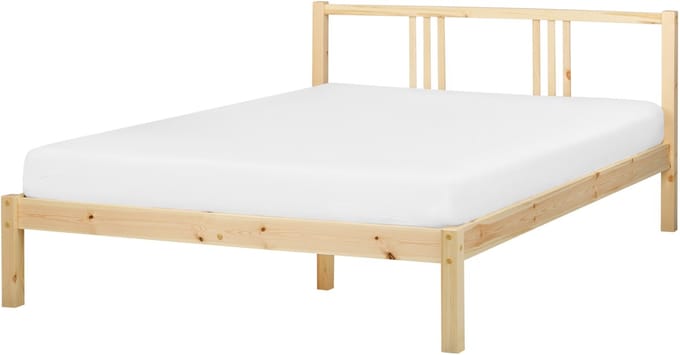 VANNES - Bed - Lichtbruin - 140 x 200 cm - Dennenhout