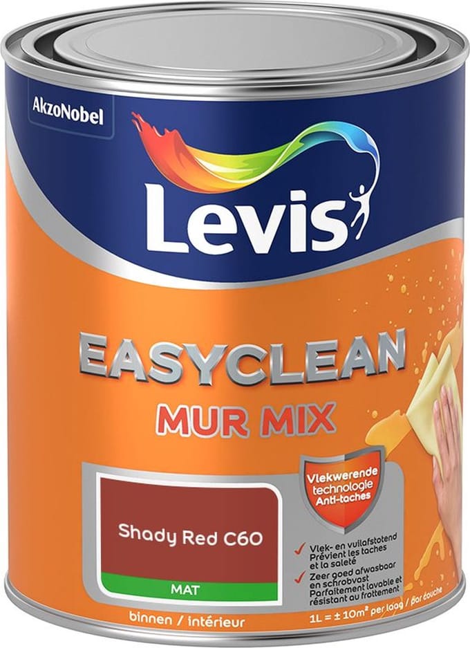 Levis - Easyclean Mur Mat Mix - Shady Red C60 - Mengverf - 1 L