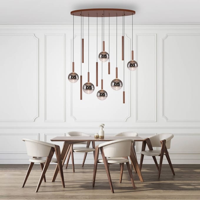 Paul Neuhaus LED hanglamp Bowl, Ø 120 cm, bruin/grijs