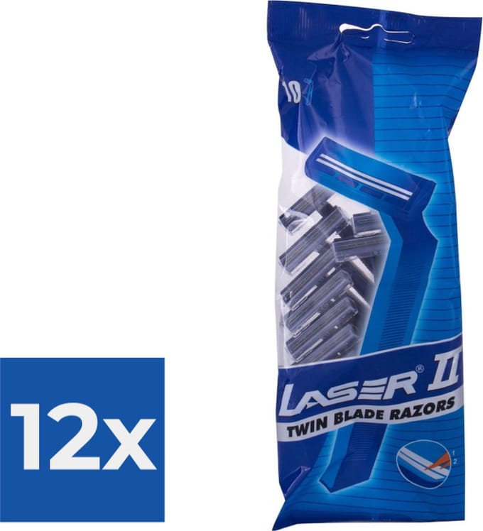 Laser 2 Scheermesjes - wegwerp - actie - Voordeelverpakking 12 stuks