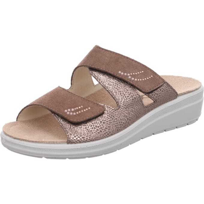 Rohde Dames Slippers Met Klittenband Sluiting - Goud - 42