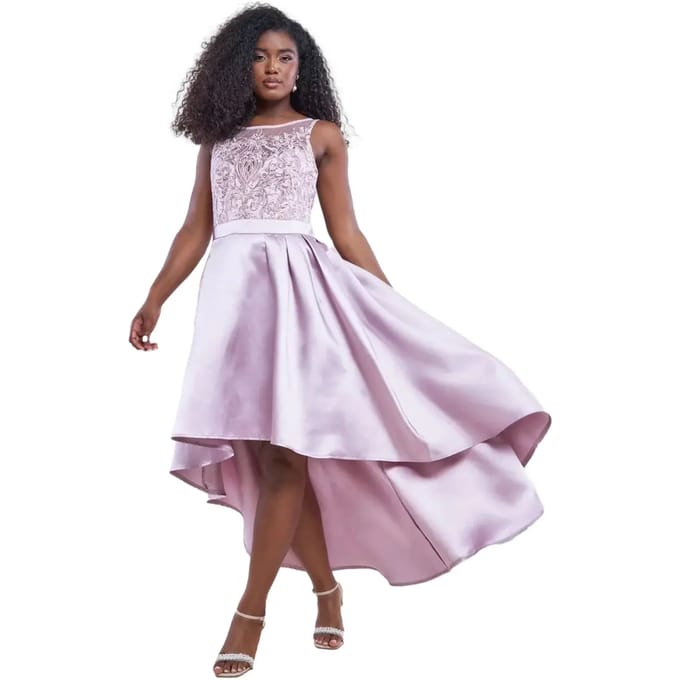 Asymmetrische satijnen jurk dames Goddiva