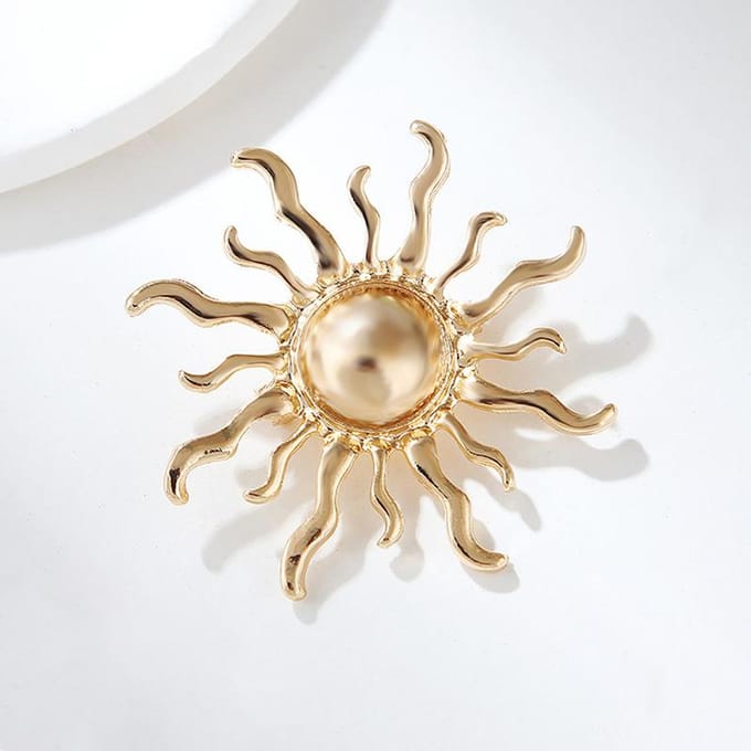 Persoonlijkheid Zonnebloem Broches Pin Voor Vrouwen Kleding Sieraden Feest Accessoires goud