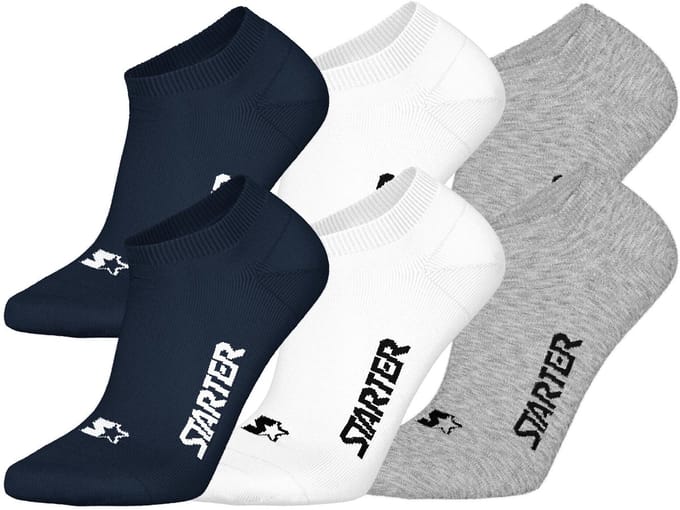 STARTER Sneaker Socks - 6-pack - Navy/Wit/Grijs - Maat 43/46