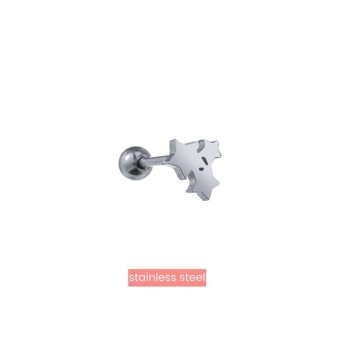 Go Dutch Label Oorknoppen 3 stars Zilver