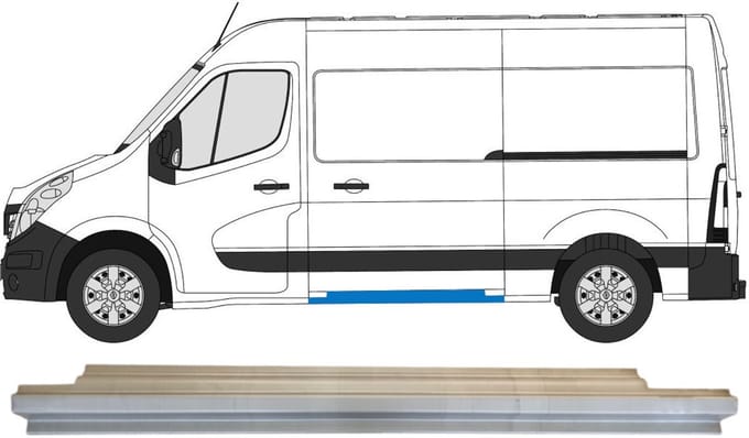 Schuifdeur dorpel reparatiepanel voor Opel Movano 2010-2021 / Links