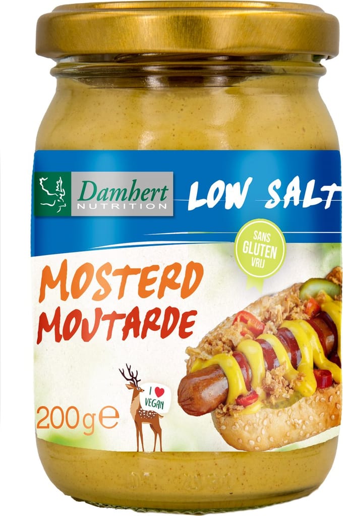 Damhert Low Salt Mosterd Glutenvrij 200GR