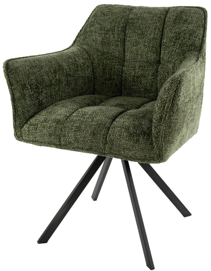 AnLi Style Armstoel Raster draaibaar Groen - set van 2