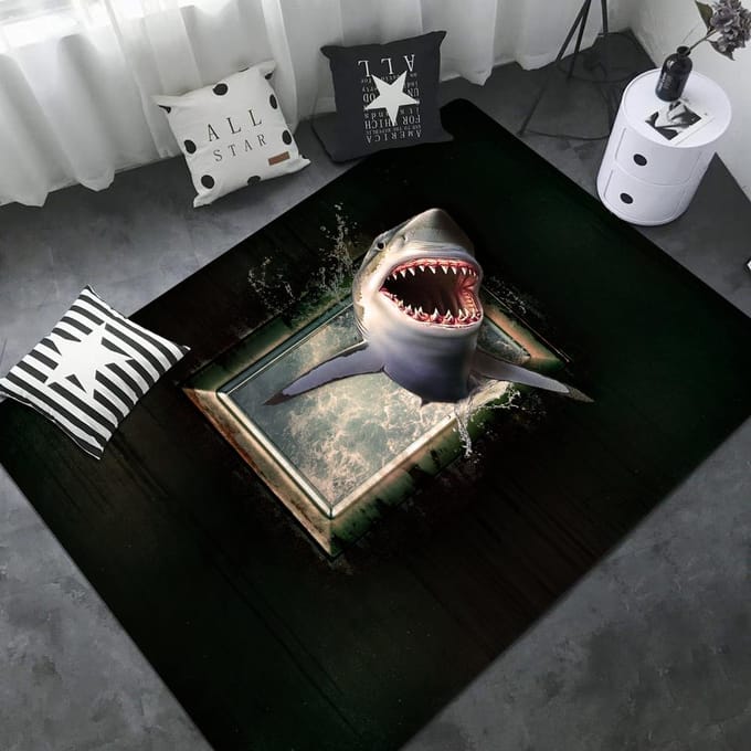 Grappige Haai Vloermat Antislip Wasruimte Mat Was Decor Balkon Kind Woonkamer Bedmatten 40x60cm