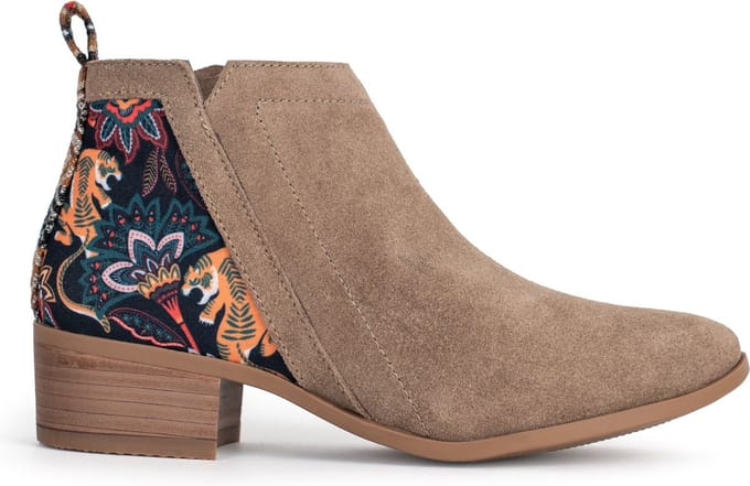 Inkkas, Yuuki Bootie, Dames, Enkellaars, Suede, Natuur Print, Rubberzool, Maat 37