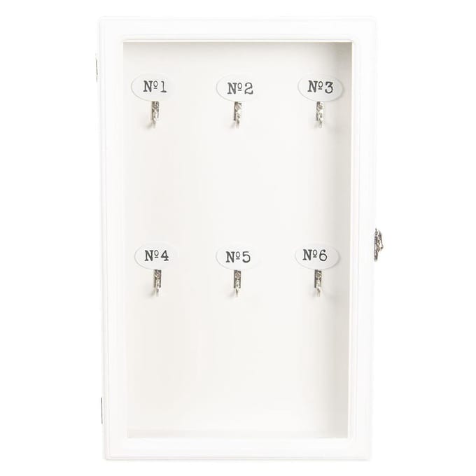 Clayre & Eef Sleutelkastje 24x7x38 cm Wit Hout