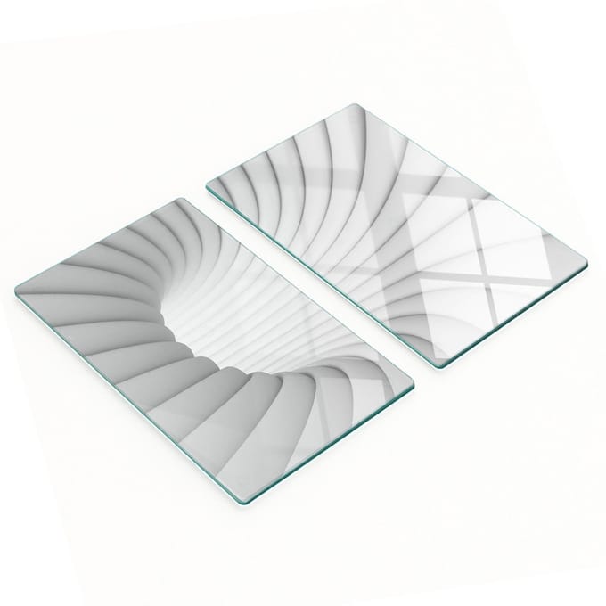 Keukenplanken van gehard glas met abstracte tunnelafbeeldingen, 2x30x52 cm