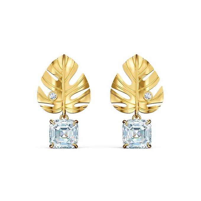 Swarovski Tropische Zomer Blad Oorbellen Dames oorbellen Goud 5519253 Box (Random Color) beige