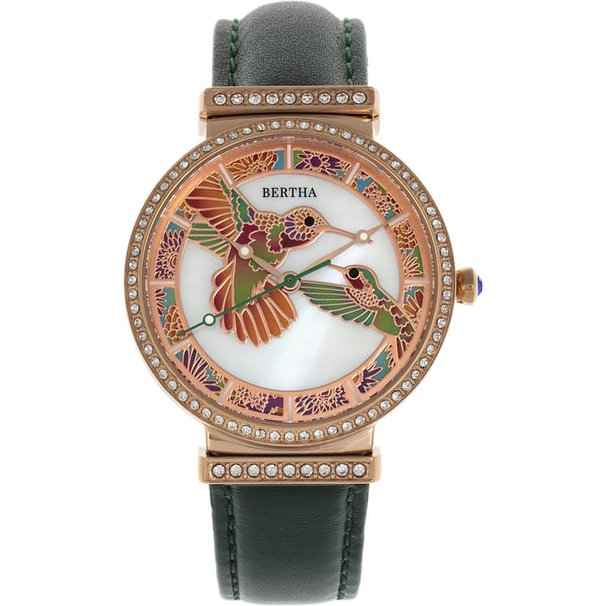 Bertha Emily Moeder van Parel Lederen Horloge met Band